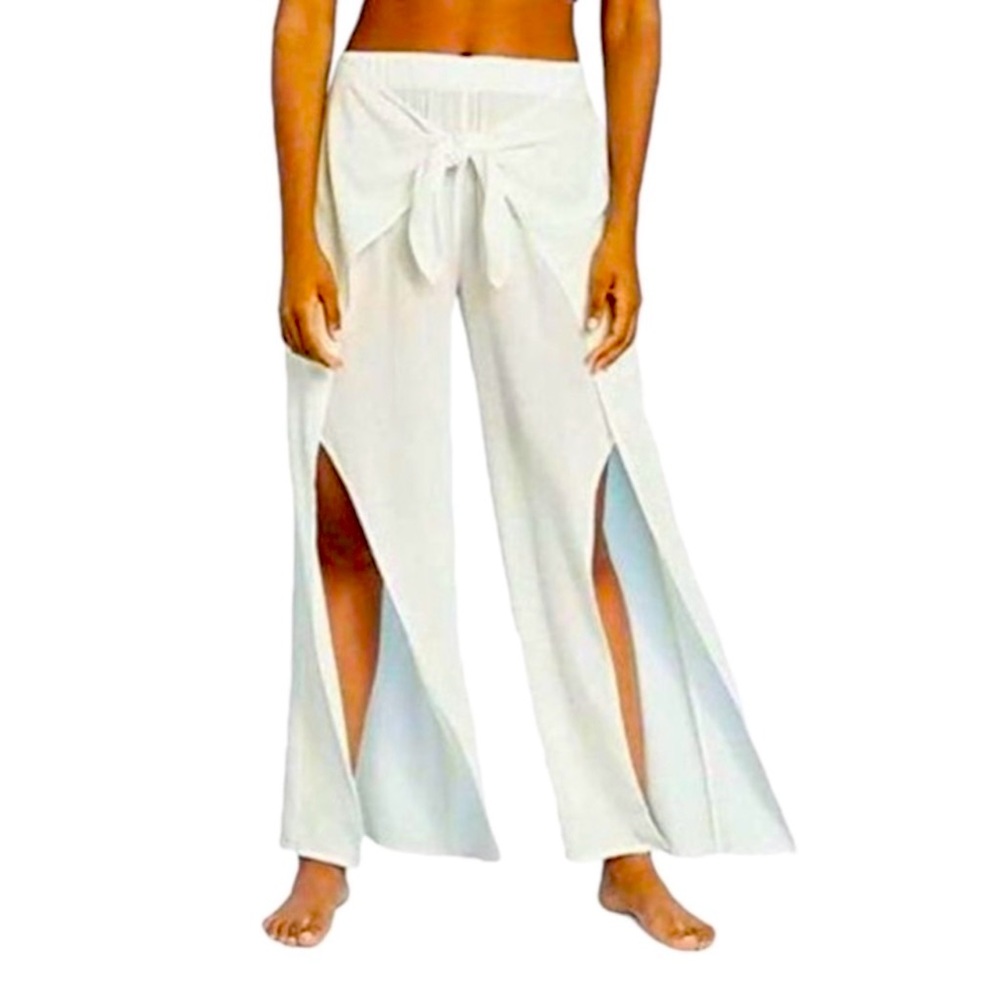 Kona Sol Flowy Crepe Wrap and Tie Front Pants - NWT